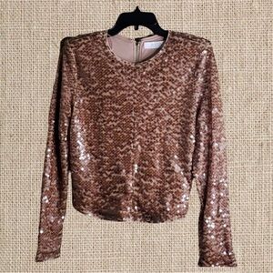 Gold sequin top worn once